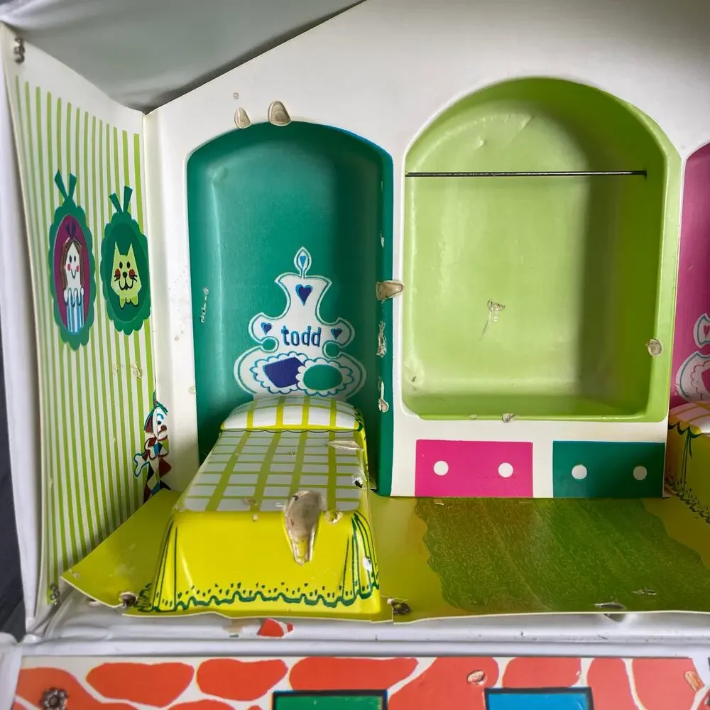 Tutti & Todd Doll Play House Vintage 1960's Carrying Case Barbie Little Sis READ